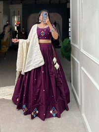 Antique Fashion 1 Presenting a perfectly blended endless array of patterns, designs, color, mirror work and lucknowi dupatta, that represents a vibrant gujarati culture & true essence of our festival choli. 