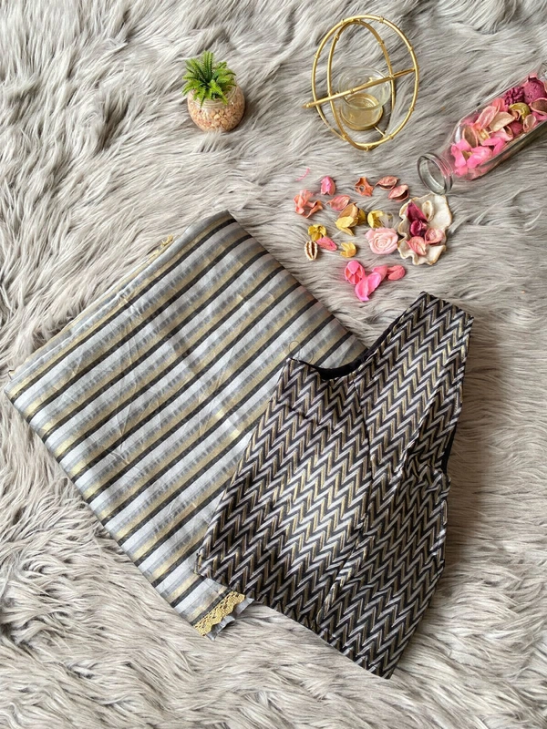 Antique Fashion 1 Pure Orgenza With Multy Color Strip