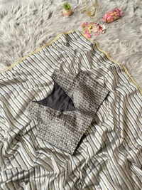 Antique Fashion 1 Pure Orgenza With Multy Color Strip