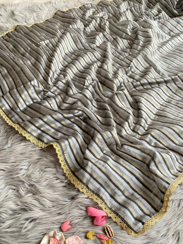 Antique Fashion 1 Pure Orgenza With Multy Color Strip