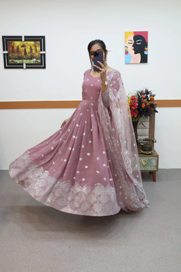Antique Fashion 1 Duppta Gown - xxl (44)