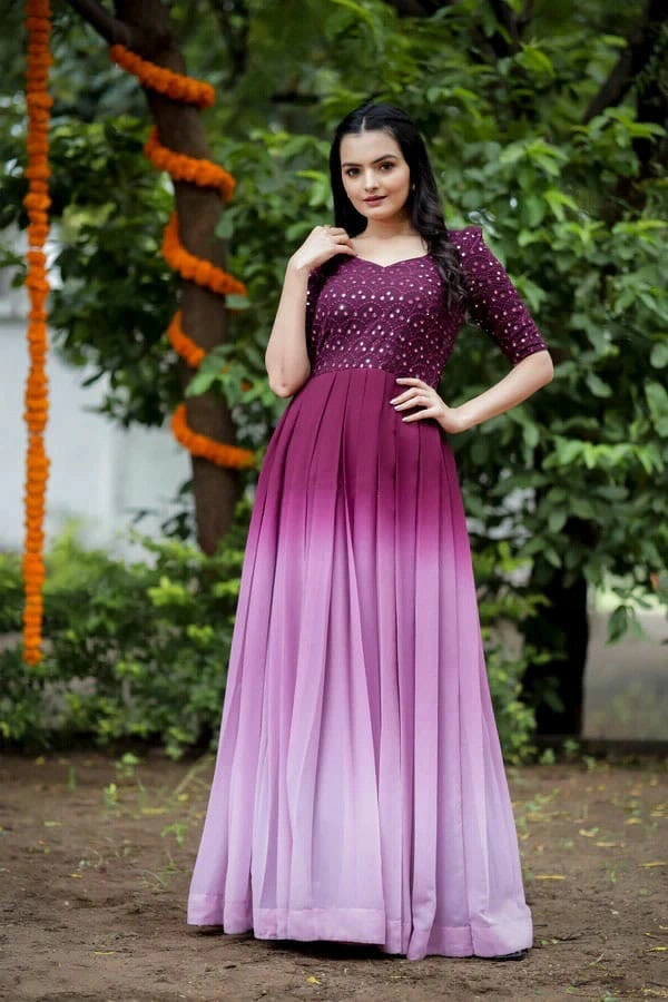 Antique Fashion 1 PREMIUM DESIGNER READYMADE GOWN COLLECTIONS - L (40), pink