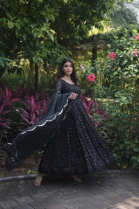 Antique Fashion 1  PREMIUM READYMADE GOWN COLLECTIONS  - Black, M (38)