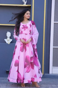 Antique Fashion 1 PREMIUM DESIGNER READYMADE GOWN-DUPATTA COLLECTIONS - purple - pink, Xxl (44)