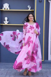 Antique Fashion 1 PREMIUM DESIGNER READYMADE GOWN-DUPATTA COLLECTIONS - purple - pink, Xxl (44)