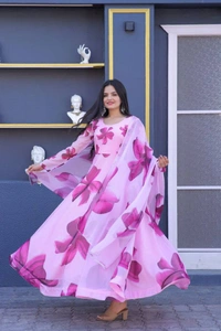 Antique Fashion 1 PREMIUM DESIGNER READYMADE GOWN-DUPATTA COLLECTIONS - purple - pink, Xxl (44)
