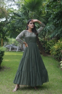 Antique Fashion 1  Designer Gown is luxury clothing Considered to be high quality Made by Zari Thread   Sequins Embroidery This is Made for Desirable Women's who deserve it  - mahendi