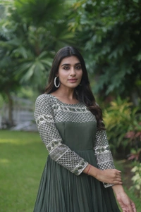 Antique Fashion 1  Designer Gown is luxury clothing Considered to be high quality Made by Zari Thread   Sequins Embroidery This is Made for Desirable Women's who deserve it  - mahendi