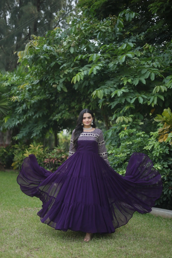 Antique Fashion   Designer Gown is luxury clothing Considered to be high quality Made by Zari Thread   Sequins Embroidery This is Made for Desirable Women's who deserve it  - wine