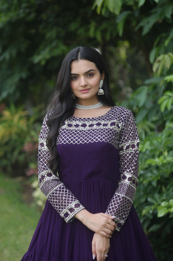 Antique Fashion   Designer Gown is luxury clothing Considered to be high quality Made by Zari Thread   Sequins Embroidery This is Made for Desirable Women's who deserve it  - wine