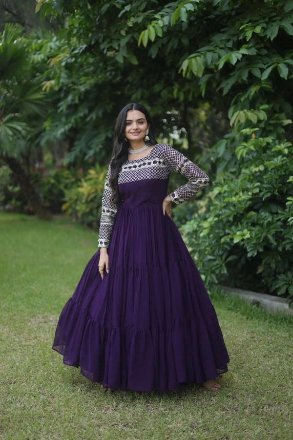 Antique Fashion   Designer Gown is luxury clothing Considered to be high quality Made by Zari Thread   Sequins Embroidery This is Made for Desirable Women's who deserve it  - wine