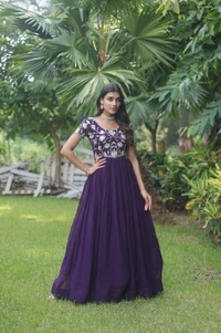 Antique Fashion 1  It’s Shows the newly updated trend It become aspirational for women to wear the best of gowns  - Xl (42), Purple