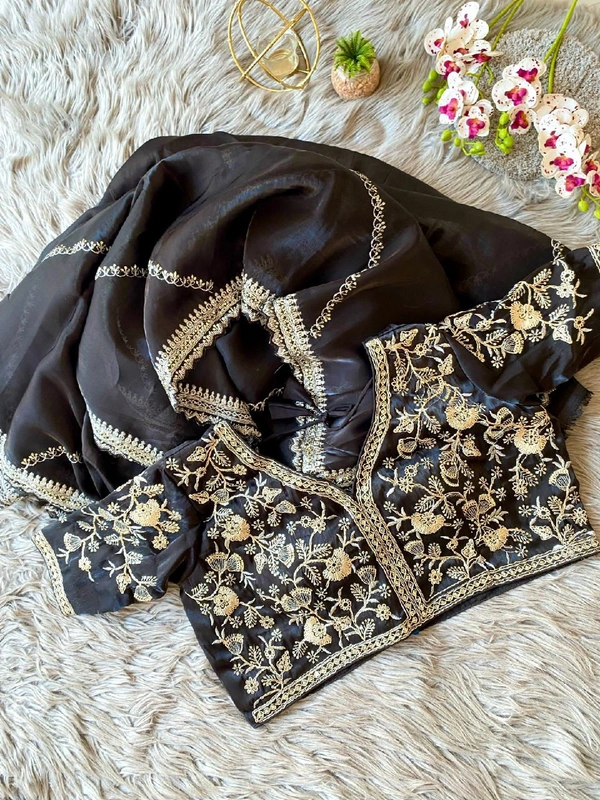 Antique Fashion 1 Exclusive Arrival Orgenza  zimmyChu twotone - Black