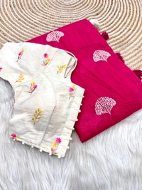 Antique Fashion 1 Pure Chanderi Cotton Multy Thread Work And Heavg Tussles  - pink