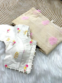 Antique Fashion 1 Pure Chanderi Cotton Multy Thread Work And Heavg Tussles  - cream