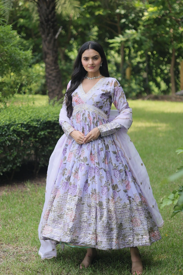 Antique Fashion 1 🤳🏻 Premium Designer Readymade Gown-Dupatta Collections - mahendi