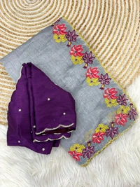 Antique Fashion 1 Pure Chanderi Cotton Saree With Multy Thread Work And Cutwork Border