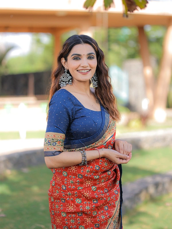 Antique Fashion 1 Ceremony that marks the beginning not only of wedding celebrations but also  lifelong togetherness Get this beautiful dola silk saree with for upcoming traditional event - Red