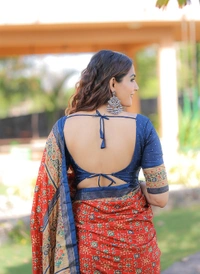 Antique Fashion 1 Ceremony that marks the beginning not only of wedding celebrations but also  lifelong togetherness Get this beautiful dola silk saree with for upcoming traditional event - Red