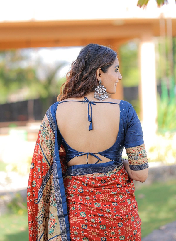 Antique Fashion 1 Ceremony that marks the beginning not only of wedding celebrations but also  lifelong togetherness Get this beautiful dola silk saree with for upcoming traditional event - Red
