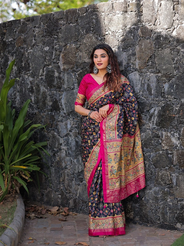 Antique Fashion 1 Ceremony that marks the beginning not only of wedding celebrations but also  lifelong togetherness Get this beautiful dola silk saree with for upcoming traditional event - blue