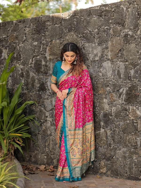 Antique Fashion 1 Ceremony that marks the beginning not only of wedding celebrations but also  lifelong togetherness Get this beautiful dola silk saree with for upcoming traditional event - pink
