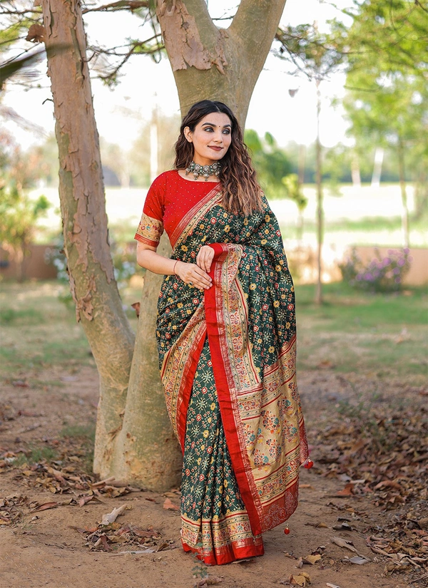 Antique Fashion 1 Ceremony that marks the beginning not only of wedding celebrations but also  lifelong togetherness Get this beautiful dola silk saree with for upcoming traditional event - green