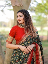 Antique Fashion 1 Ceremony that marks the beginning not only of wedding celebrations but also  lifelong togetherness Get this beautiful dola silk saree with for upcoming traditional event - green