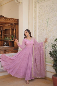 Antique Fashion 1 GOWN WITH DUPATTA - lavender, Xl (42)