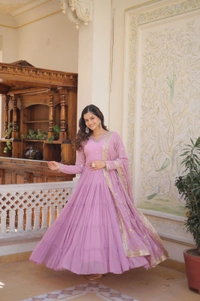 Antique Fashion 1 GOWN WITH DUPATTA - lavender, Xl (42)