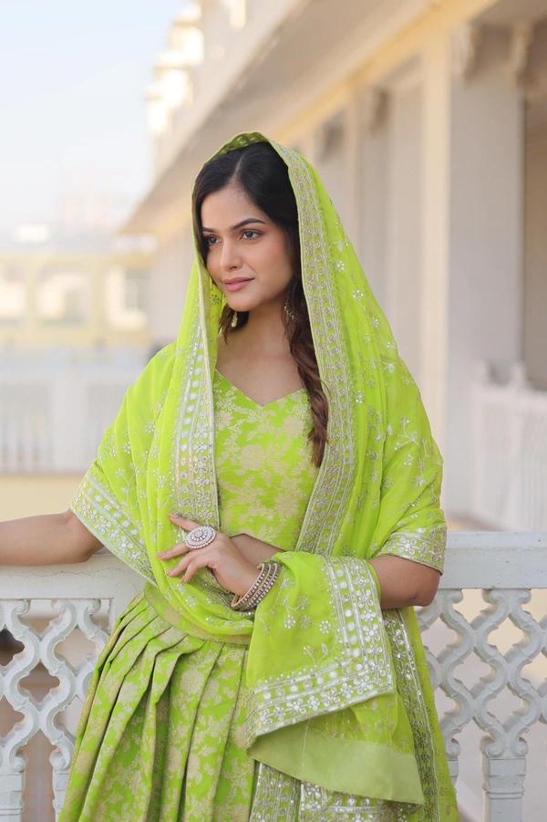 Antique Fashion  LEHENGA CHOLI COLLECTIONS 2024 - green