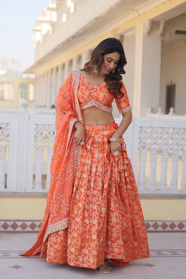 Antique Fashion  LEHENGA CHOLI COLLECTIONS 2024 - orange