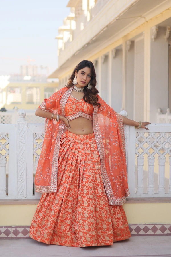 Antique Fashion  LEHENGA CHOLI COLLECTIONS 2024 - orange