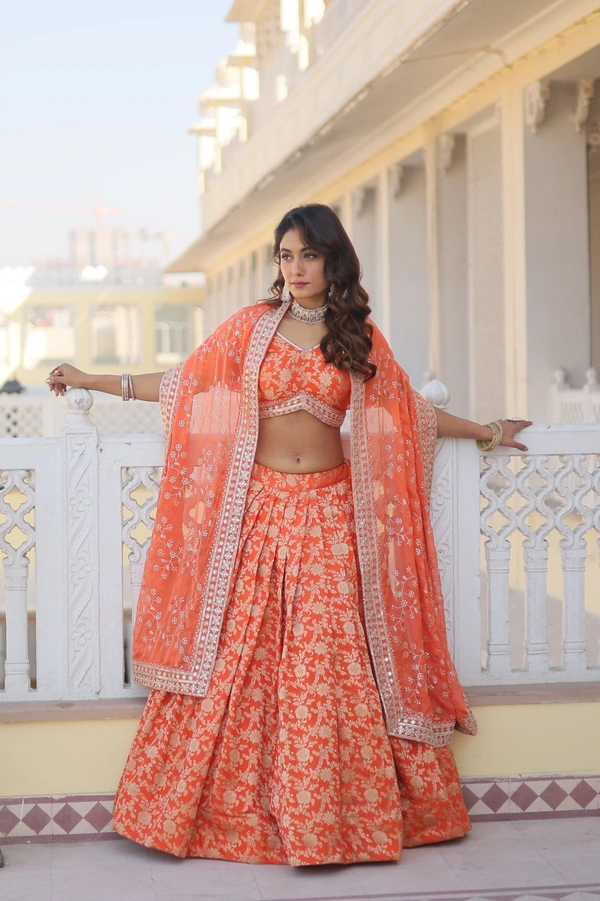 Antique Fashion  LEHENGA CHOLI COLLECTIONS 2024 - orange