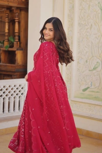 Antique Fashion 1  GOWN WITH DUPATTA COLLECTIONS  - rani, Xl (42)