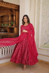 Antique Fashion 1  GOWN WITH DUPATTA COLLECTIONS  - rani, Xl (42)