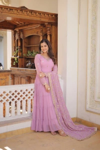Antique Fashion 1 GOWN WITH DUPATTA - lavender, S (36)