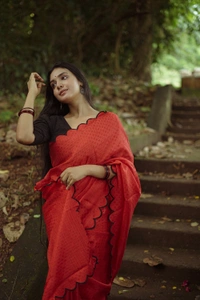 Antique Fashion 1 New Premium And High Quality gadhwal chex Saree That is Super Stylish and Pretty  - Red