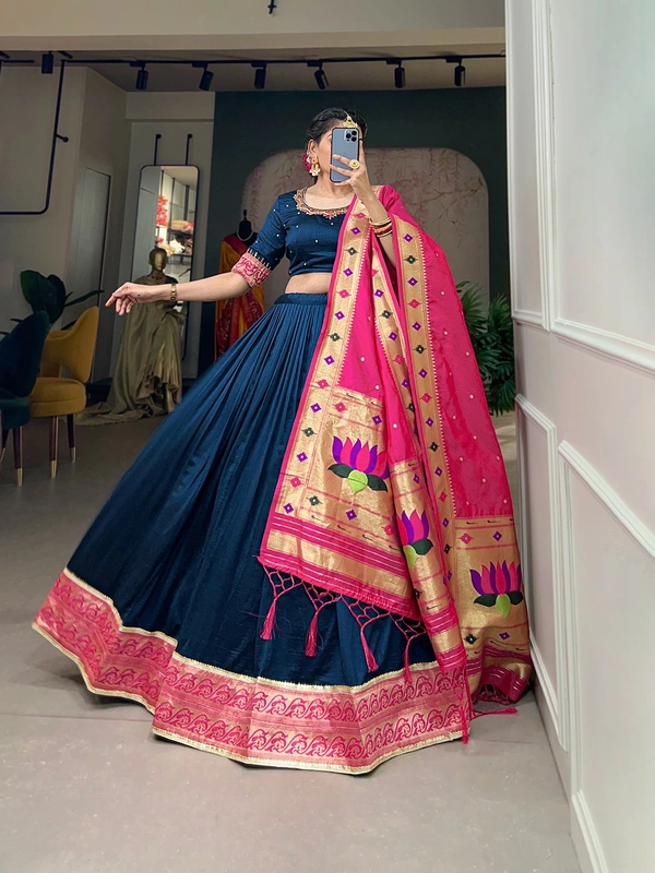 Antique Fashion Lehenga choli - Navy Blue