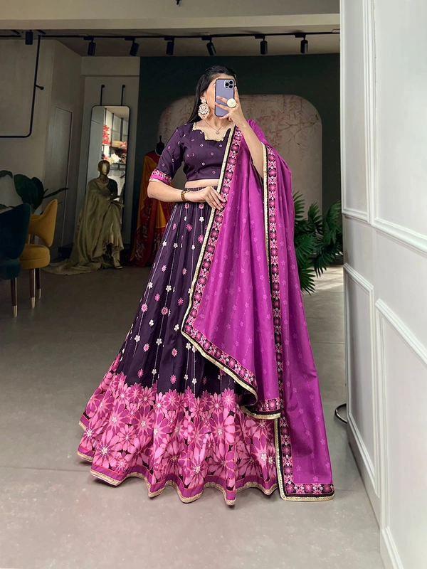 Antique Fashion  Lehenga choli - wine