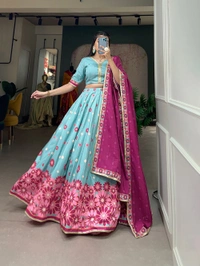 Antique Fashion 1 Lehenga choli - sky blue