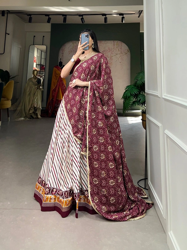 Antique Fashion  Elegance in simplicity grace in cotton Adorn yourself in the beauty of a cotton lehenga choli  - wine