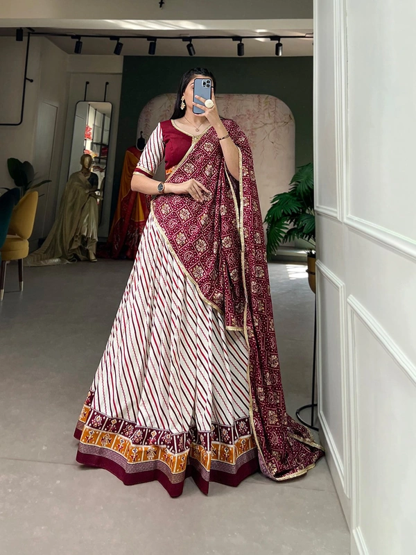 Antique Fashion  Elegance in simplicity grace in cotton Adorn yourself in the beauty of a cotton lehenga choli  - wine