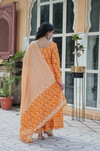 Antique Fashion 1 Kurti Pant duppta Set - Xxl, Carrot Orange