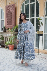 Antique Fashion 1 Kurti Pant duppta Set - L, Granny Smith