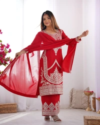 Antique Fashion 1 Kurti Plazo Set  - S