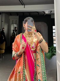 Antique Fashion 1 Marathi Look Sarees - Pink