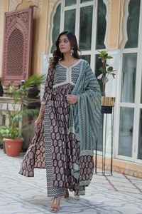 Antique Fashion 1 Aliya cut Kurti pent Set - Xxl, Colour 2