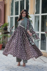 Antique Fashion 1 Aliya cut Kurti pent Set - Xxl, Colour 2