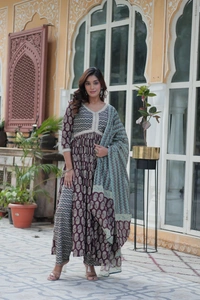 Antique Fashion 1 Aliya cut Kurti pent Set - Xxl, Colour 2